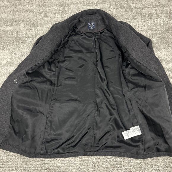 Abercrombie & Fitch Pea Coat Womens Small Wool Blend Herringbone Double Breasted - Picture 6 of 11